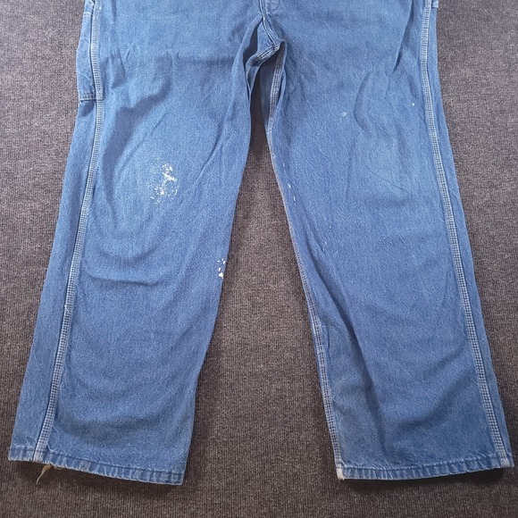Dickies Bib‎ Overalls Mens 46x32 Blue Workwear Wide Leg Carpenter Utility Cargo - Picture 4 of 14